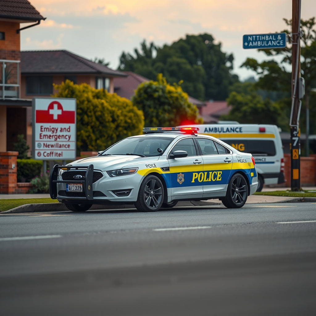 Stockley-area emergency responders and healthcare imagery, such as an ambulance and hospital exterior in Sussex County